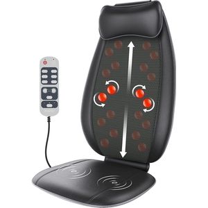 Rug Massageapparaat - S-Vormig Shiatsu Massagekussen met Vibratie - Geschikt voor rugpijn en ontspanning - Warmte - Diep Knedende Rollers -Massage Pad voor de Schouders - Middel -Heupen