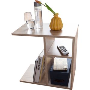 Rootz Houten Bijzettafel - Sonoma - Design Bijzettafel voor Bank - Kleine Moderne Salontafel - Vierkante Salontafel - Hoge Banktafel - 50x50x30cm