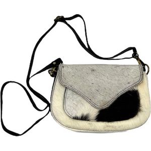 Crossbody Tas - Handgemaakte Leren Koeienhuid Schoudertas - Unieke Dames Mode