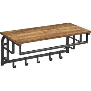 Rootz Kledingkast - Wandkast - Wandkast Met Kledingroede - Ruimtebesparende Wandkast - Strakke Wandkast - Industriële Wandkast - Spaanplaat - Staal - Greige Zwart - 30 x 65 x 42 cm (D x B x H)