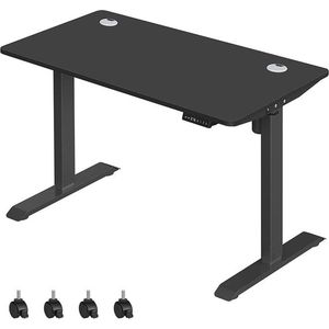 Rootz Desk - Elektrisch Hoogteverstelbaar Bureau - Elektrische Tafel - Dubbele Motor - Spaanplaat - Staal - Zwart - 60 x 120 x (73,5-119) cm (D x B x H)