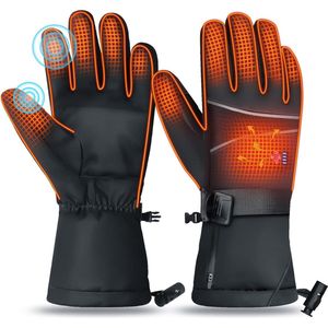 Verwarmde handschoenen voor dames en heren- waterdicht- 5 standen- zwart- M
