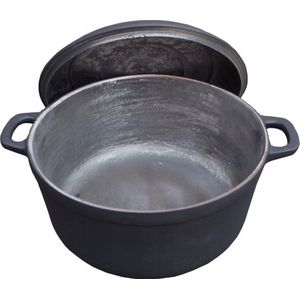 GIETIJZEREN PAN, 8 Liter, Kookpan gietijzeren, BBQpan, Campingpan, Gietijzeren pot