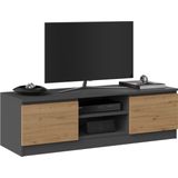 Tv meubel antraciet met eiken kleur  120 cm