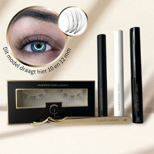 Customized Fast Lashes + Tools | Pre cut & Mapped out | Basic Volume | Aaliyah Fast Lash Segment 12, 14, 14, 14, en 14 mm (van binnen naar buiten) 1 paar | DIY Wimperextensions