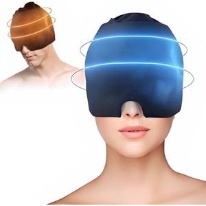 Migraine Muts - Dubbele Gelpads - Hoofdpijn Masker - 600 Gram - Slaapmasker - Warmte & Koude Therapie - Inc. Freezer Bag & NL Handleiding