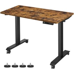 Rootz Desk - Elektrisch Hoogte Verstelbaar Bureau - Elektrische Tafel - Spaanplaat - Staal - Vintage Bruin Zwart - 60 x 120 x (71-117) cm (D x B x H)