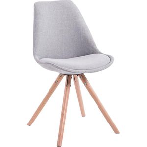 Bezoekersstoel Forbi - Lichtgrijze stoffen stoel - Set van 1 - Met rugleuning - Vergaderstoel - Zithoogte 45cm