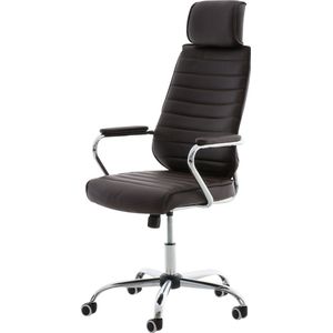 Premium Bureaustoel Berardo XL - 100% polyurethaan - Zwart - Op wielen - Ergonomische bureaustoel - Voor volwassenen - In hoogte verstelbaar