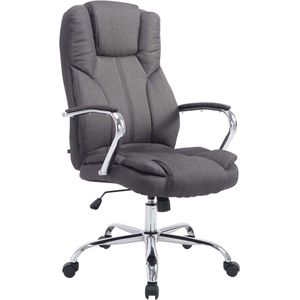 Bureaustoel Attilio XXL - Op wielen - Grijs - Stof - Ergonomische bureaustoel - Voor volwassenen - In hoogte verstelbaar