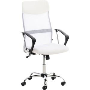 Luxe bureaustoel Giuseppina - Wit - Op wielen - 100% polyurethaan - Ergonomische bureaustoel - In hoogte verstelbaar - Voor volwassenen