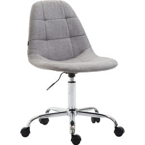 Luxe Werkkruk Tacito - Grijs - Voor volwassenen - Op wieltjes - Stof - Ergonomische bureaustoel - In hoogte verstelbaar