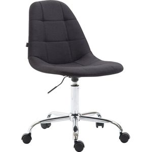 Luxe Werkkruk Tacito - Zwart - Voor volwassenen - Op wieltjes - Stof - Ergonomische bureaustoel - In hoogte verstelbaar