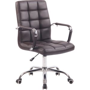 Norito Bureaustoel Deluxe - Bruin - Op wielen - Kunstleer - Voor volwassenen - Ergonomische bureaustoel - In hoogte verstelbaar 45-55cm