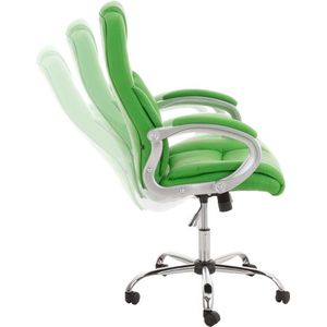 Bureaustoel Deluxe Giotto - Groen - Op wielen - Kunstleer - Ergonomische bureaustoel - Voor volwassenen - In hoogte verstelbaar 47-56cm