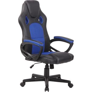 Gamingstoel deluxe - Blauw - Verstelbaar - Stoel - Gamingstoel met voetensteun - Ergonomische bureaustoel