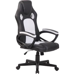 Gamingstoel deluxe - Wit - Verstelbaar - Stoel - Gamingstoel met voetensteun - Ergonomische bureaustoel