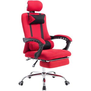 Premium Bureaustoel XL - Op wielen - Rood - Ergonomische bureaustoel - Voor volwassenen - Gamingstoel stof - In hoogte verstelbaar