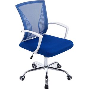Ergonomische Bureaustoel Klassiek - Op wieltjes - Blauw - Voor volwassenen - Gamingstoel stof - In hoogte verstelbaar