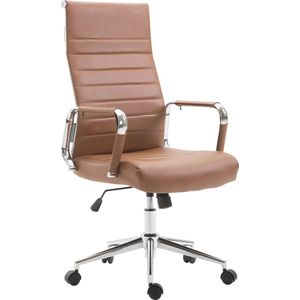 Luxe Bureaustoel Gaspare XL - Kunstleer - Bruin - Op wielen - Ergonomische bureaustoel - Voor volwassenen - In hoogte verstelbaar