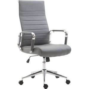 Luxe Bureaustoel Gaspare XL - Kunstleer - Grijs - Op wielen - Ergonomische bureaustoel - Voor volwassenen - In hoogte verstelbaar