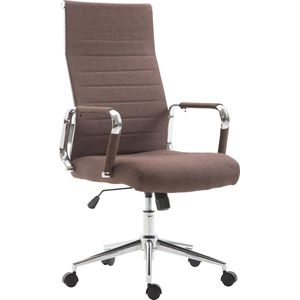 Luxe Bureaustoel Gianluca XL - Stof - Bruin - Op wielen - Ergonomische bureaustoel - Voor volwassenen - In hoogte verstelbaar