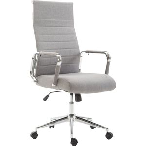 Luxe Bureaustoel Abele XL - Stof - Lichtgrijs - Op wielen - Ergonomische bureaustoel - Voor volwassenen - In hoogte verstelbaar