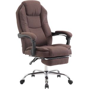 Luxe Bureaustoel Uberto XL - Stof - Bruin - Op wielen - Ergonomische bureaustoel - Voor volwassenen - In hoogte verstelbaar