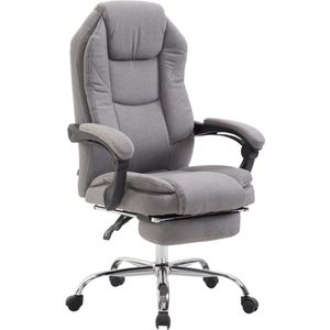 Luxe Bureaustoel Gaetana XL - Stof - Lichtgrijs - Op wielen - Ergonomische bureaustoel - Voor volwassenen - In hoogte verstelbaar