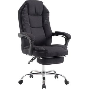 Luxe Bureaustoel Simone XL - Stof - Zwart - Op wielen - Ergonomische bureaustoel - Voor volwassenen - In hoogte verstelbaar