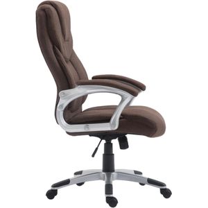 Luxe Bureaustoel Grazia XL - stof - Bruin - Op wielen - Ergonomische bureaustoel - Voor volwassenen - In hoogte verstelbaar