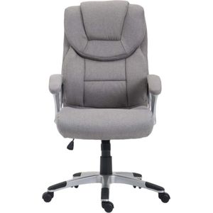 Luxe Bureaustoel Graziano XL - stof- Lichtgrijs - Op wielen - Ergonomische bureaustoel - Voor volwassenen - In hoogte verstelbaar