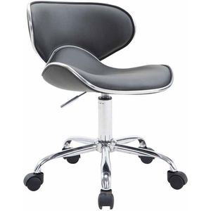 Werkkruk Donato - Grijs - Op wielen - Kunstleer - Ergonomische bureaustoel - Voor volwassenen - In hoogte verstelbaar