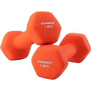 Dumbbellset Oranje - Dumbbellset - Gewichten - 2x1kg - Vinyl