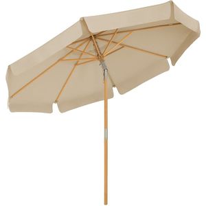 Parasol Rearden - 300cm - Rechthoekig - Balkonparasol - Zonwering tot UPF 50+ - Parasolpaal - Gemaakt van hout - Zonder standaard - Tuin - Outdoor - Beige