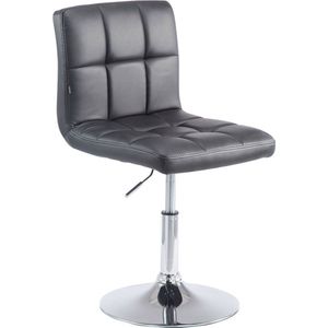 Luxe Barkruk Marlin - Grijs - 360 Rotatie - Ergonomische Barstoelen - In Hoogte Verstelbaar - Set van 1 - Met Rugleuning - Voor Keuken en Bar - Imitatie Leder - Gestoffeerde Zitting