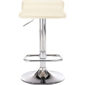Luxe Barkruk Olly - Wit - Chroom - Modern Design - Set van 2 - Voetsteun - Voor Keuken en Bar - Gestoffeerde Zitting - Imitatie Leder