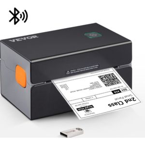 Vevor ® Labelprinter - Bonprinter - Kassabonprinter - Kassa Printer - Bluetooth + USB - 300DPI - 150 mm/sec - verzendlabelprinter - Zwart