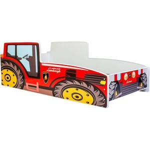 Kinderbed - Tractor rood 140x70 inclusief matras en lattenbodem
