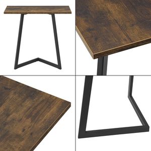 Bijzettafel Tristin - 55x60x30 cm - Houtkleurig en Zwart - MDF en Metaal Poedercoating - Stijlvol Design