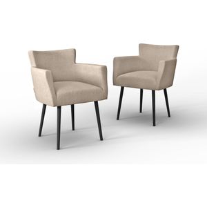 Set van 2 eetkamerstoelen Billie linnen | NADUVI Collection