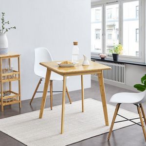 Eettafel Michayla - Bamboe - 70x70x75 cm - Houtkleurig - Modern Design