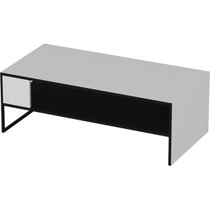 Salontafel Cristina - 42x120x60 cm - Wit en Zwart - Spaanplaat en Metaal - Stijlvol Design