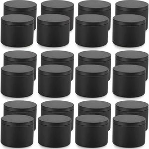 MONTKIARA Lege kaarsenblikjes van metaal, 24 stuks, 8 oz voor het maken van kaarsen, doe-het-zelf kaarsenmakingsaccessoireset, droge voorraaddozen voor thee-snoep, specerijen, cadeau