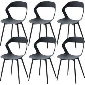 Nordicz Design eetkamerstoelen set 6 stuks zwart