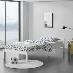 Houten Bed Giana - Grenen - Met Bedbodem - 90x200 cm - Wit - Snelle montage