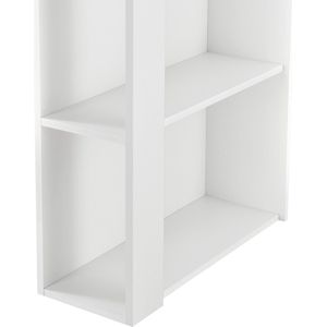 Bartafel Frederica - Met 3 Planken - 120x60x105.5cm - Wit en Betonkleurig - Spaanplaat - Modern Design
