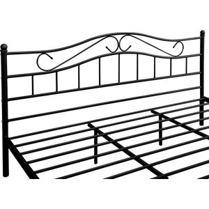 Metalen bed Elise - incl. Bedbodem - 180x200 - Zwart - Modern design