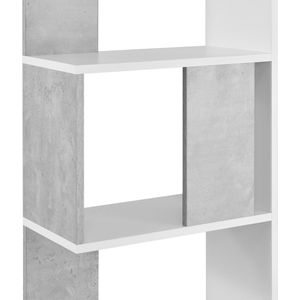 Boekenkast Plank Ryleigh - 159x45x23,5 cm - Wit en Betonkleur - Decoratief Design