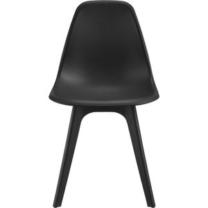 Eethoek Luzia - Glazen eettafel - Met 4 zwarte stoelen - Hoogwaardig design - Stijlvolle uitstraling